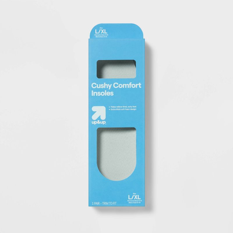 slide 1 of 3, Cushy Comfort Shoe Insoles - L/XL - up&up™, 1 ct