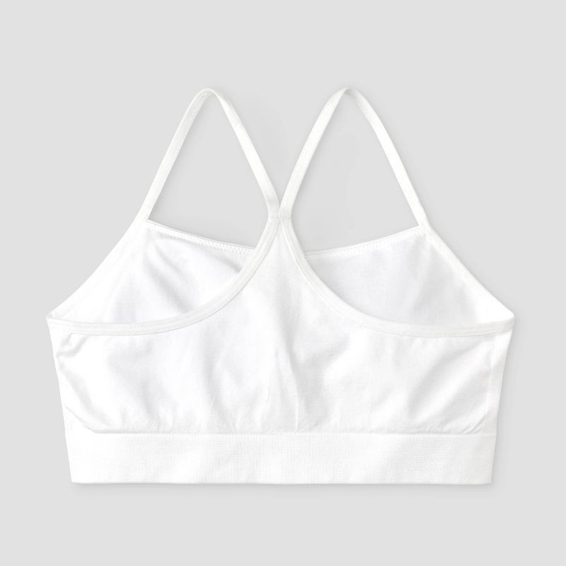 slide 2 of 3, Girls' Seamless T-Back Sports Bra - art class™ White S: Racerback, Removable Cup, Knit, 1 ct