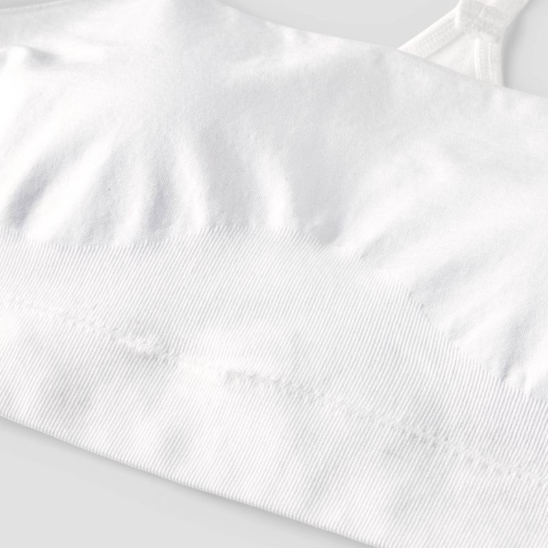 slide 3 of 3, Girls' Seamless T-Back Sports Bra - art class™ White S: Racerback, Removable Cup, Knit, 1 ct