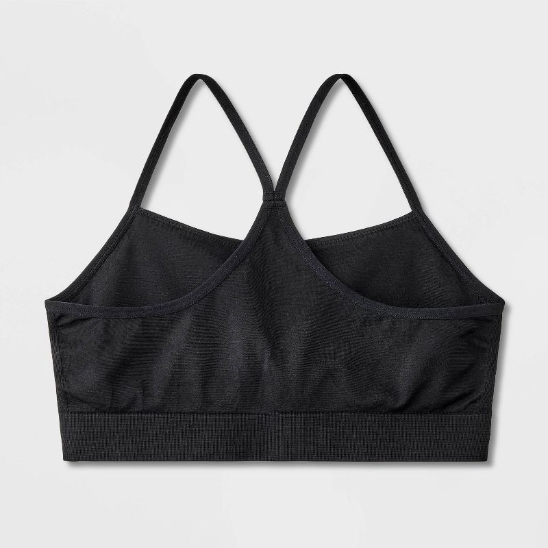 slide 2 of 3, Girls' Seamless T-Back Sports Bra - art class™ Black S, 1 ct