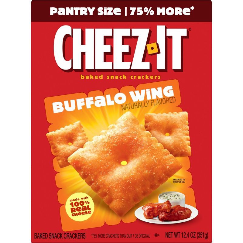 slide 9 of 10, Cheez-It Buffalo Wing Baked Snack Crackers - 12.4oz, 12.4 oz
