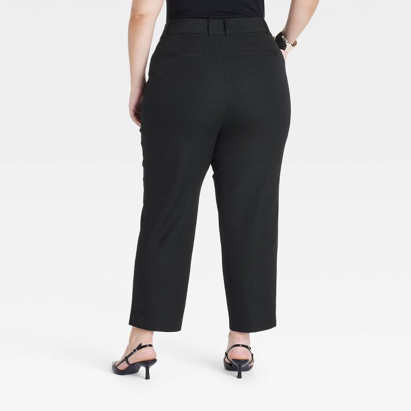 slide 2 of 3, Women's High-Rise Straight Leg Trousers - Ava & Viv™ Black 17: Plus Size, Ultimate Stretch, Midweight, Woven Fabric, 1 ct