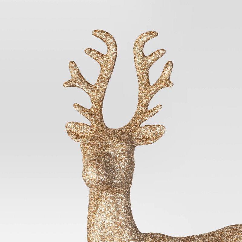 slide 3 of 3, Glittered Deer Christmas Animal Sculpture - Wondershop™ Champagne, 1 ct