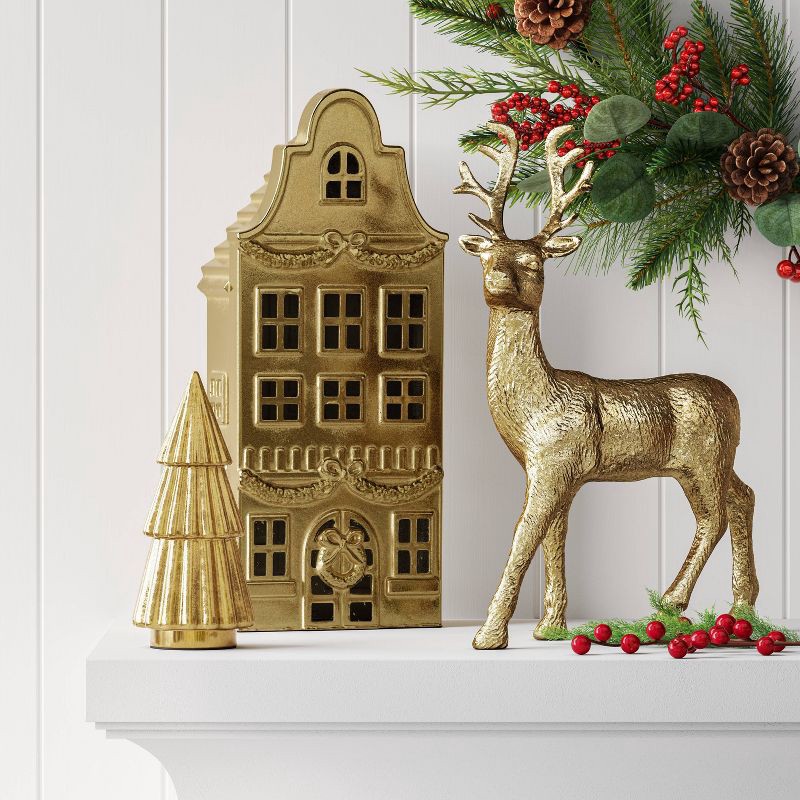 slide 2 of 3, Metallic Deer Christmas Animal Sculpture - Wondershop™ Gold, 1 ct