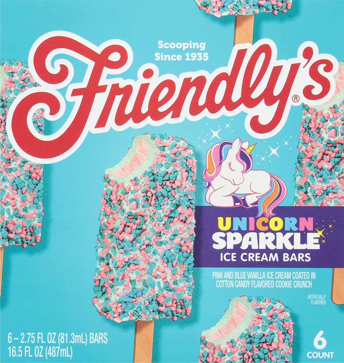 slide 5 of 9, Friendly's Unicorn Sparkle Ice Cream Bars, 6 Count, 16.5 fl oz