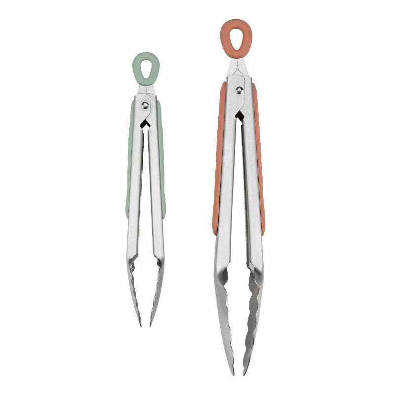 slide 2 of 4, Cuisinart 2pc Tong Set: Stainless Steel Kitchen Tongs with Locking Mechanism & Grip Handle, Dishwasher-Safe, 2 ct