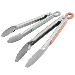 Cuisinart 2pc Tong Set: Stainless Steel Kitchen Tongs with Locking Mechanism & Grip Handle, Dishwasher-Safe