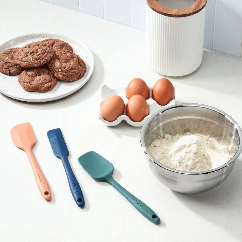 slide 3 of 4, Cuisinart 3pc Mini Silicone Spatula Set: Flexible Small Spreader for Cooking, Dishwasher-Safe, Multicolored Desert Palette, 3 ct