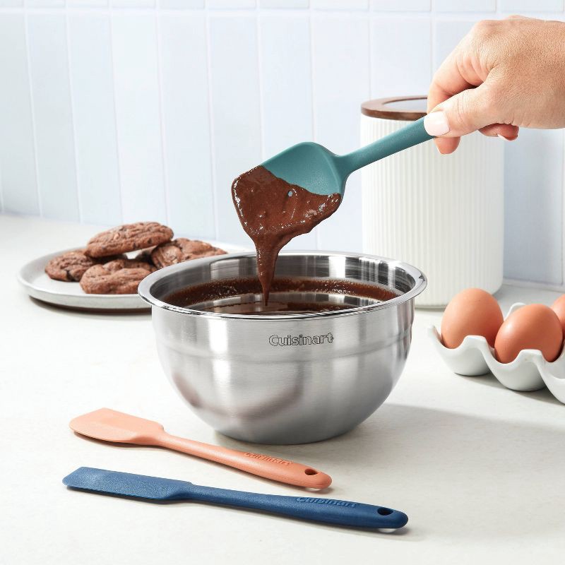 slide 4 of 4, Cuisinart 3pc Mini Silicone Spatula Set: Flexible Small Spreader for Cooking, Dishwasher-Safe, Multicolored Desert Palette, 3 ct