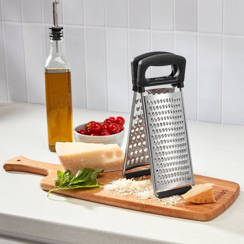 slide 4 of 7, Cuisinart 2-in-1 Detachable Grater: Stainless Steel, Flat Cheese Grater, Dishwasher-Safe, Silver & Black, 2 Pieces, 2 ct