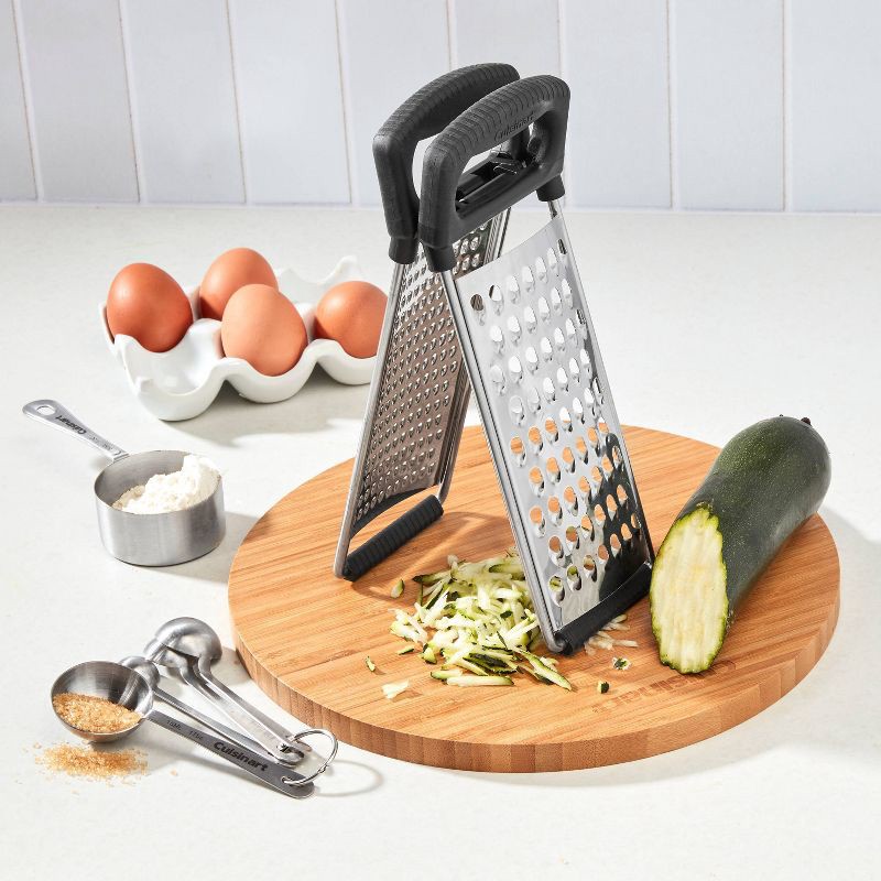 slide 5 of 7, Cuisinart 2-in-1 Detachable Grater: Stainless Steel, Flat Cheese Grater, Dishwasher-Safe, Silver & Black, 2 Pieces, 2 ct