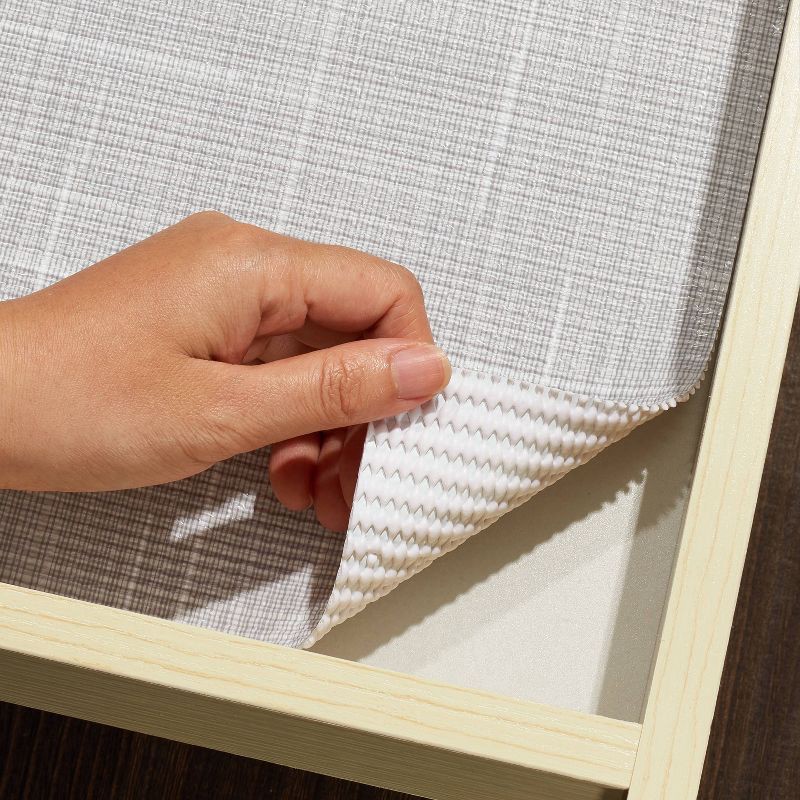 slide 3 of 10, Con-Tact 18"x6ft Grip Prints Premium Shantung Pearl Gray Shelf Liner, 6 ft