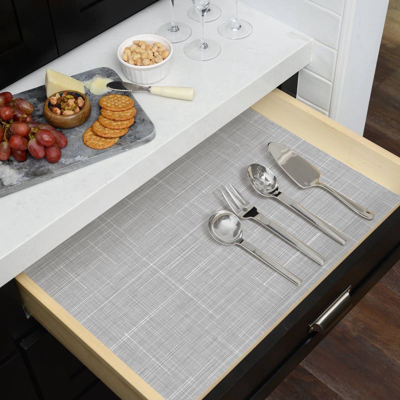 slide 4 of 10, Con-Tact 18"x6ft Grip Prints Premium Shantung Pearl Gray Shelf Liner, 6 ft