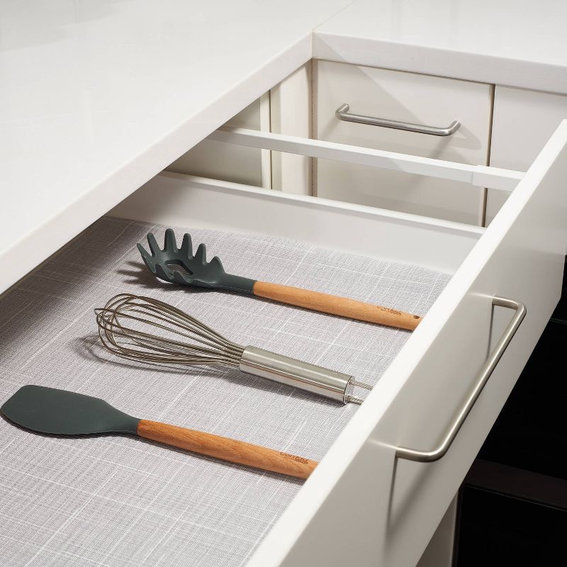 slide 5 of 10, Con-Tact 18"x6ft Grip Prints Premium Shantung Pearl Gray Shelf Liner, 6 ft