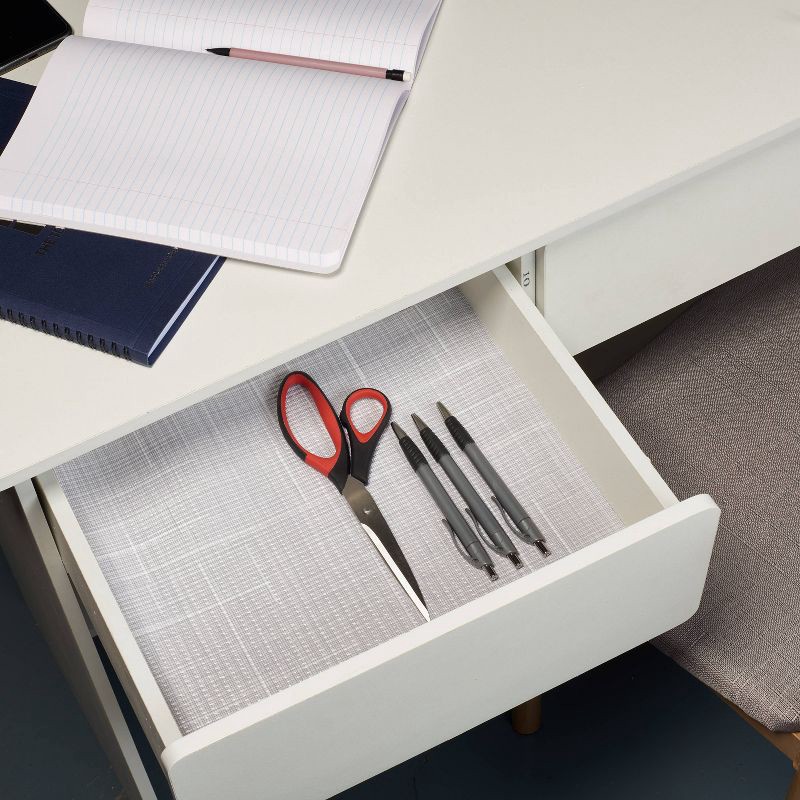 slide 6 of 10, Con-Tact 18"x6ft Grip Prints Premium Shantung Pearl Gray Shelf Liner, 6 ft