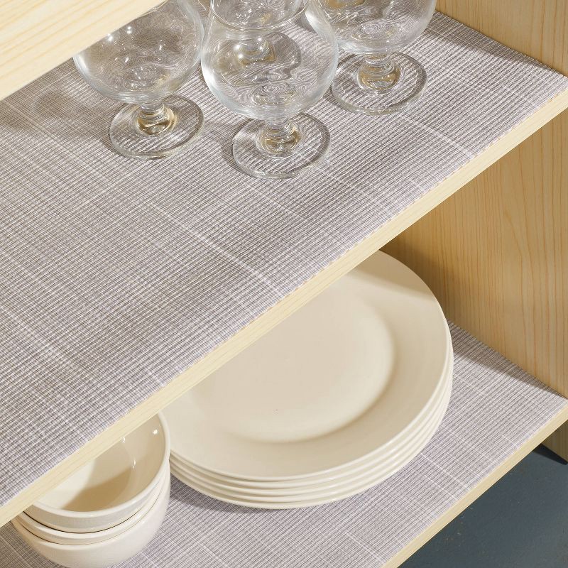 slide 7 of 10, Con-Tact 18"x6ft Grip Prints Premium Shantung Pearl Gray Shelf Liner, 6 ft