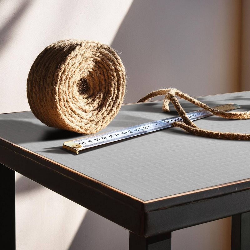 slide 5 of 6, Con-Tact 18"x4ft Zip-N-Fit Cool Gray Shelf Liner: Non-Adhesive, Grid Lines, Solid Pattern, Spot Clean, Wire Shelf Use, 4 ft