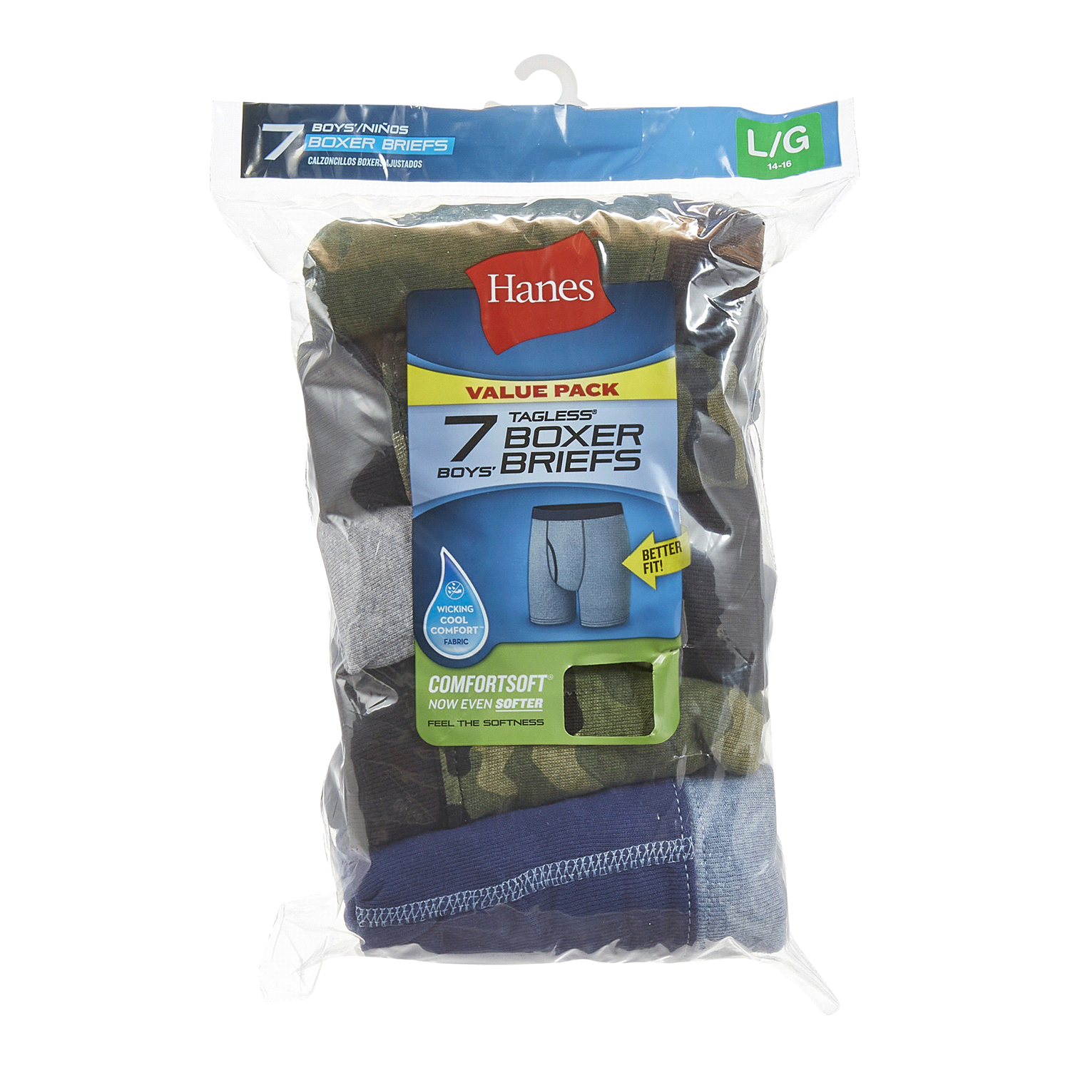 slide 1 of 1, Hanes Boys' Performance Crew Socks Medium 6 ea, 6 ct