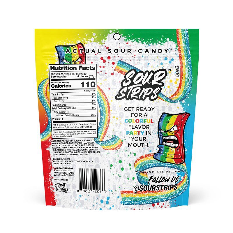 slide 2 of 3, Sour Strips Rainbow Candy Party Pack - 10.2oz, 10.2 oz