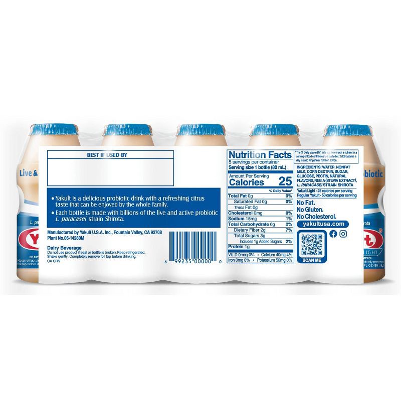 slide 2 of 4, Yakult Light Probiotic Drink - 5pk/13.5 fl oz, 5 ct, 13.5 fl oz