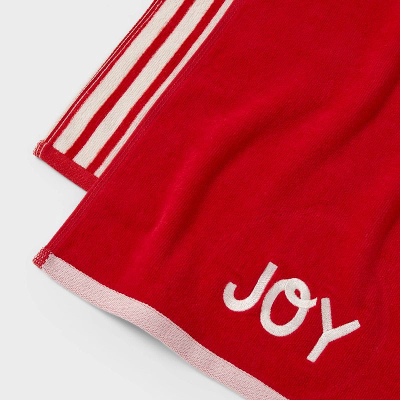 slide 3 of 3, 2pk Christmas 'Joy' Hand Towels Red - Wondershop™, 2 ct