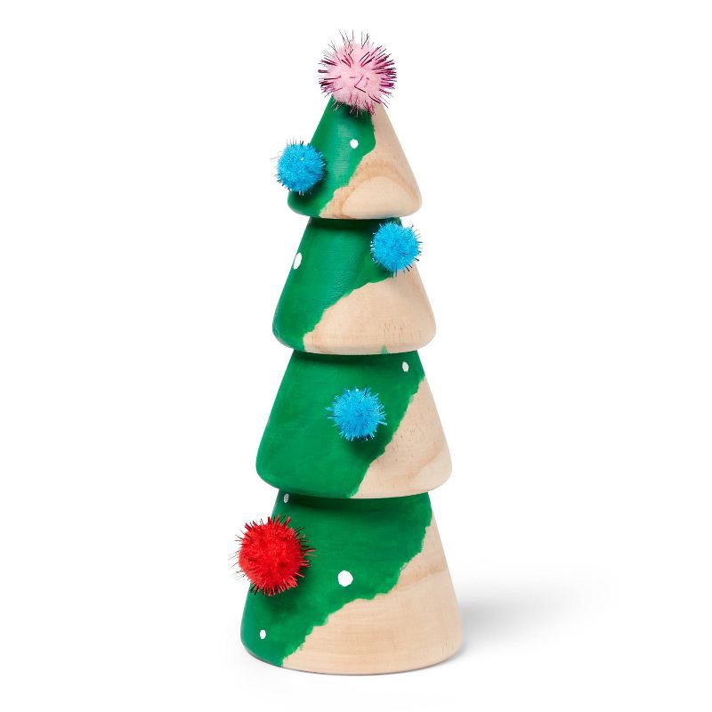 slide 2 of 3, Christmas Craft Tree Shaped Wood Base - Mondo Llama™, 1 ct