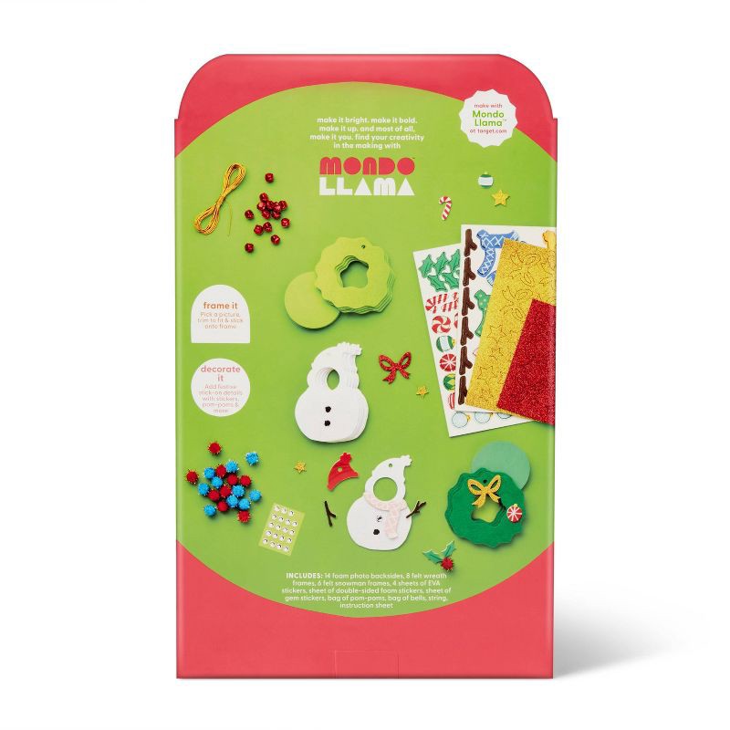 slide 4 of 4, Christmas Craft Ornament Frames Kit - Mondo Llama™, 1 ct