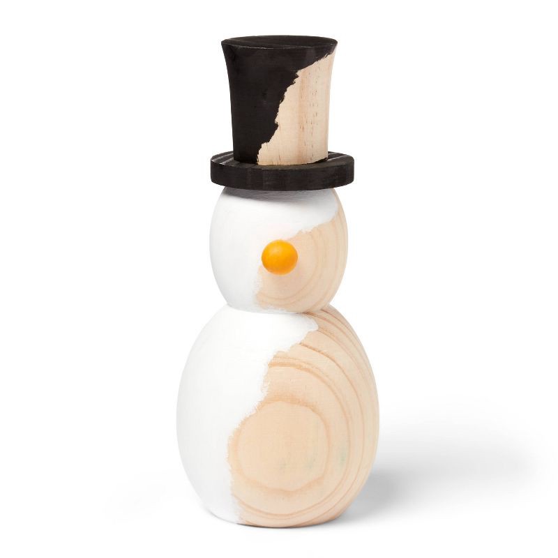 slide 2 of 3, Christmas Craft Snowman Shaped Wood Base - Mondo Llama™: Unfinished Holiday Decor, 6.5" Tall, Ages 3+, 1 ct