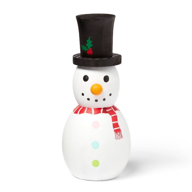 slide 3 of 3, Christmas Craft Snowman Shaped Wood Base - Mondo Llama™: Unfinished Holiday Decor, 6.5" Tall, Ages 3+, 1 ct