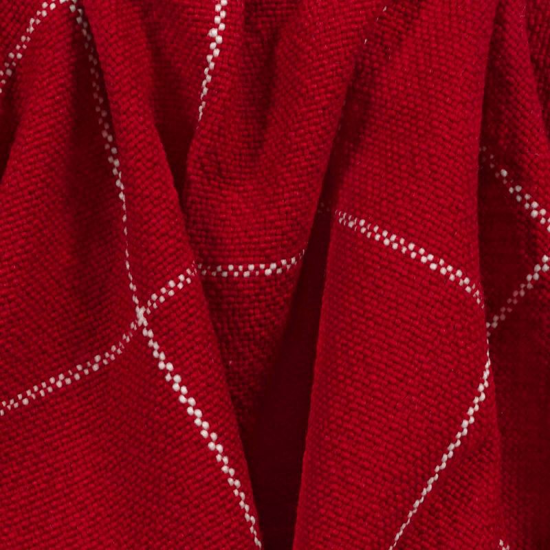 slide 5 of 5, Woven Windowpane Throw Blanket Red/Ivory - Threshold™, 1 ct