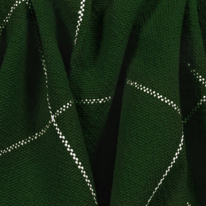 slide 5 of 5, Woven Windowpane Throw Blanket Green/Ivory - Threshold™, 1 ct