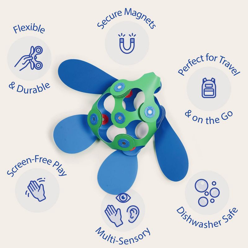 slide 4 of 6, Clixo Grab & Go - Green/Blue: Magnetic Building Set for Creative Thinking, Fine Motor Skills, 15 Pieces, 15 ct