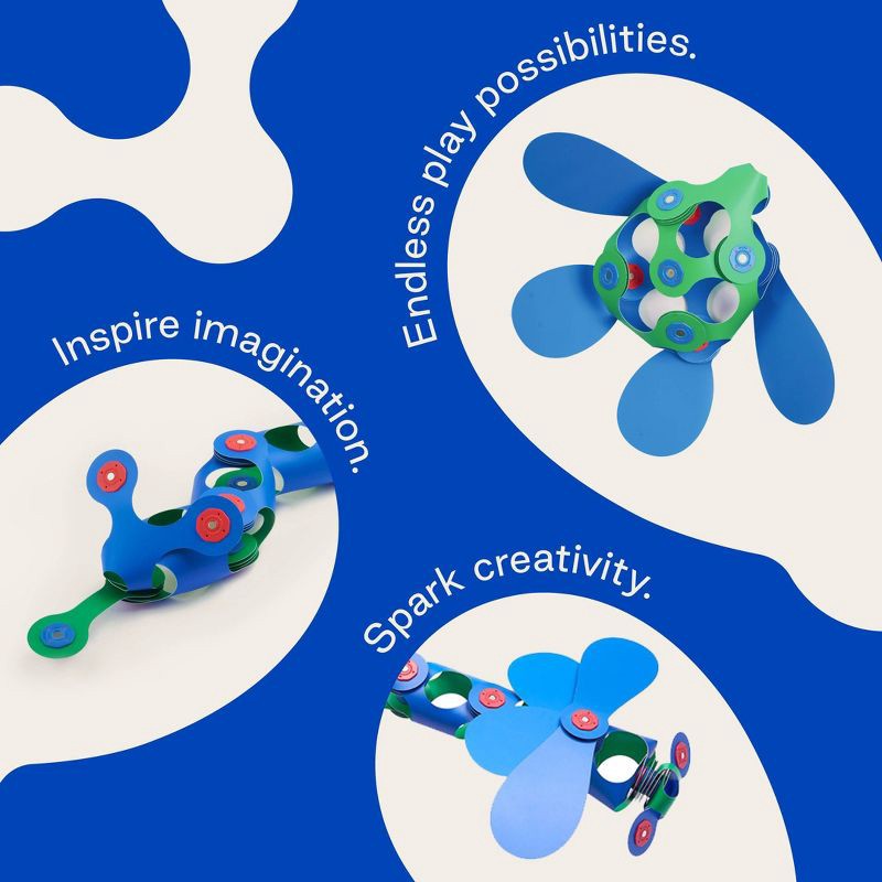 slide 6 of 6, Clixo Grab & Go - Green/Blue: Magnetic Building Set for Creative Thinking, Fine Motor Skills, 15 Pieces, 15 ct