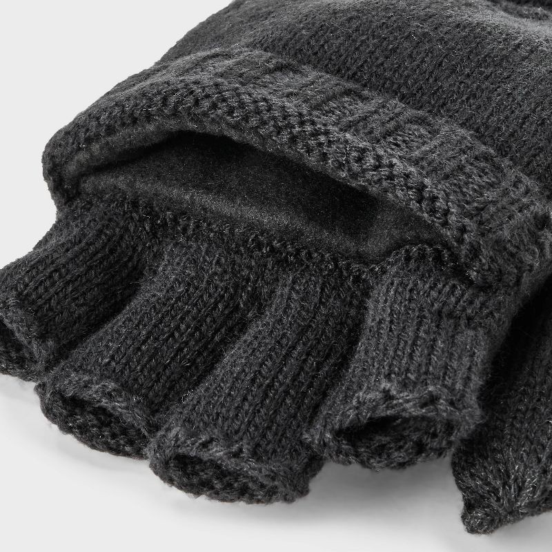 slide 3 of 3, Men's Covertible with Fleece Flip Top Mittens - Goodfellow & Co™ Black One Size Fits Most, 1 ct