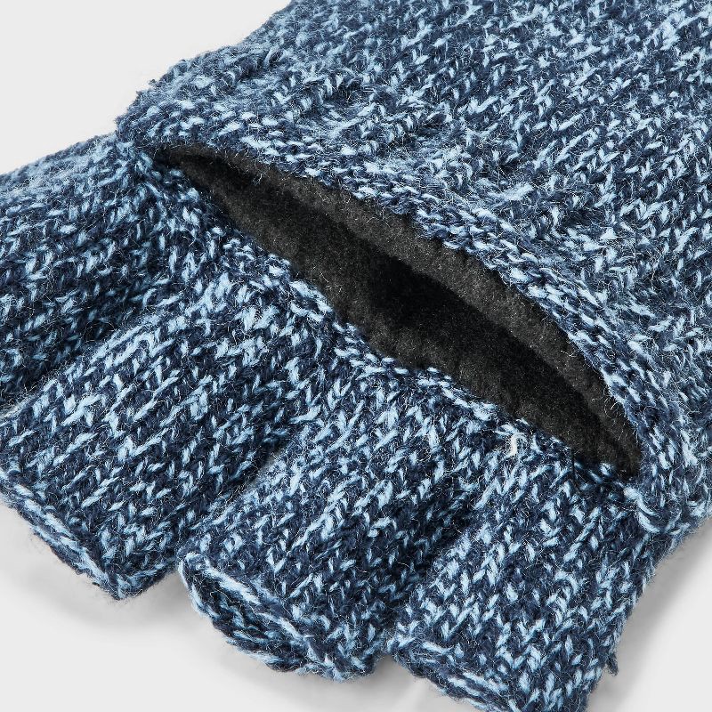 slide 3 of 3, Men's Covertible with Fleece Flip Top Mittens - Goodfellow & Co™ Blue One Size Fits Most, 1 ct