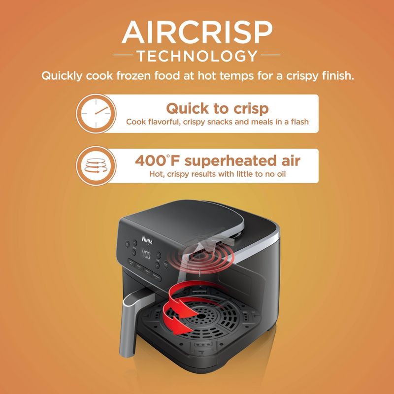 slide 3 of 10, Ninja Air Fryer Pro 4-in-1 AF141: 5-Quart, 1750W, Dishwasher-Safe Parts, Gray, Metal & Plastic, 1 ct