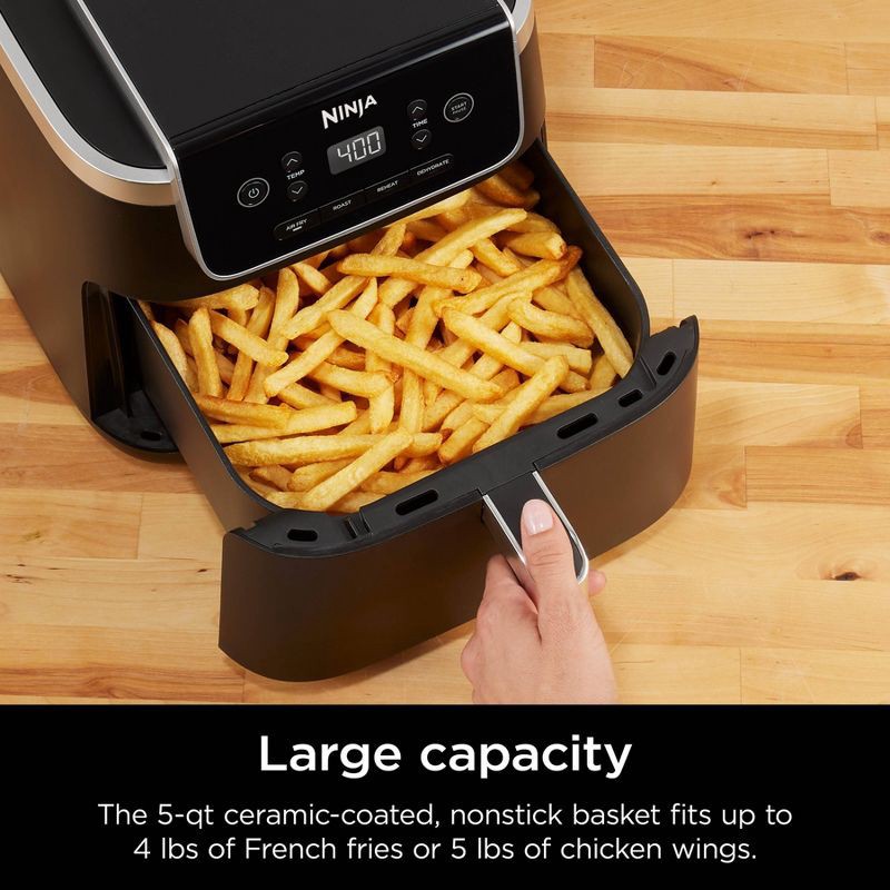 slide 4 of 10, Ninja Air Fryer Pro 4-in-1 AF141: 5-Quart, 1750W, Dishwasher-Safe Parts, Gray, Metal & Plastic, 1 ct