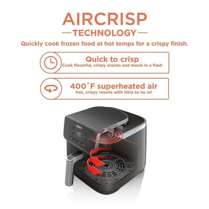 slide 10 of 10, Ninja Air Fryer Pro 4-in-1 AF141: 5-Quart, 1750W, Dishwasher-Safe Parts, Gray, Metal & Plastic, 1 ct