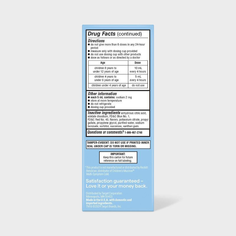 slide 4 of 4, Children's Muti Symptom Cold Relief Liquid - Berry - 4 fl oz - up&up™, 4 fl oz