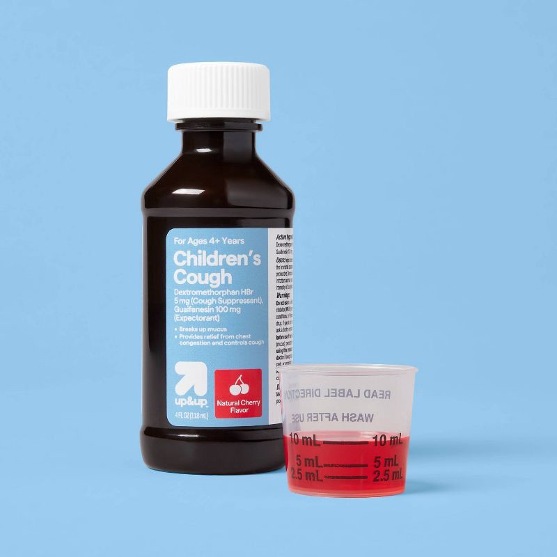 slide 2 of 5, Children's Cough Liquid - Cherry - 4 fl oz - up&up™, 4 fl oz