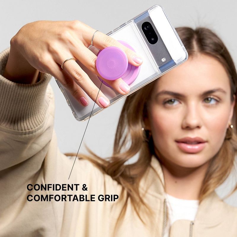 slide 5 of 8, PopSockets Magnetic Enamel Phone Grip with MagSafe, Magnetic Adapter Ring Included – Water Lily, 1 ct