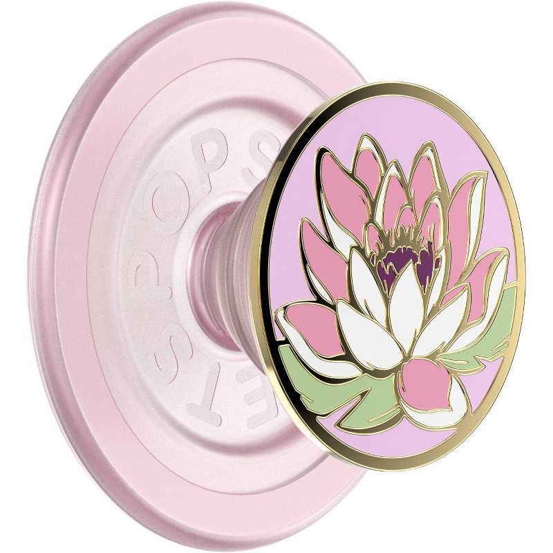 slide 1 of 8, PopSockets Magnetic Enamel Phone Grip with MagSafe, Magnetic Adapter Ring Included – Water Lily, 1 ct