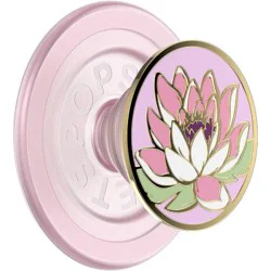 PopSockets Magnetic Enamel Phone Grip with MagSafe, Magnetic Adapter Ring Included – Water Lily