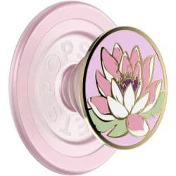 PopSockets Magnetic Enamel Phone Grip with MagSafe, Magnetic Adapter Ring Included – Water Lily