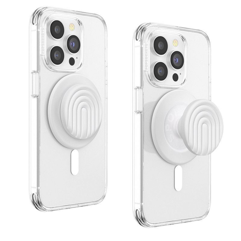slide 2 of 8, PopSockets Magnetic Phone Grip with MagSafe, Magnetic Adapter Ring Included - Curves Coconut Creme, 1 ct