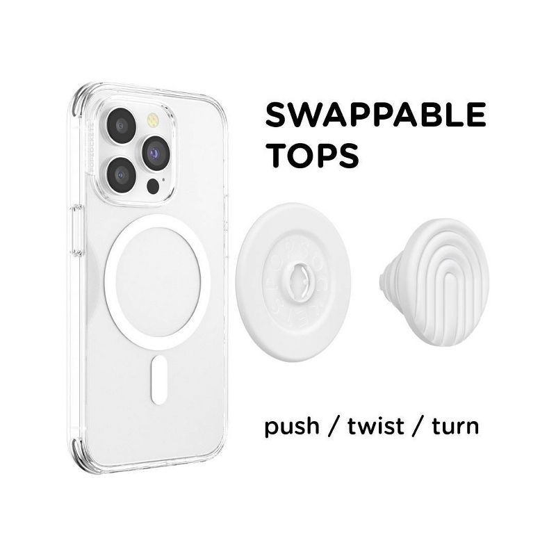 slide 3 of 8, PopSockets Magnetic Phone Grip with MagSafe, Magnetic Adapter Ring Included - Curves Coconut Creme, 1 ct