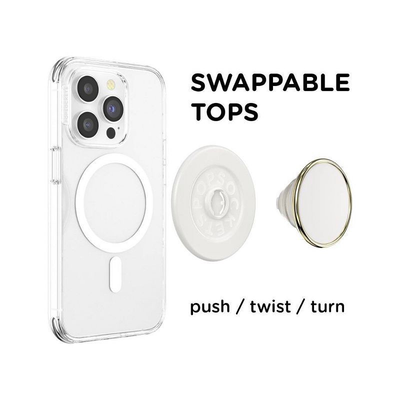 slide 3 of 8, PopSockets Magnetic Enamel Phone Grip with MagSafe, Magnetic Adapter Ring Included – Coconut Cream, 1 ct