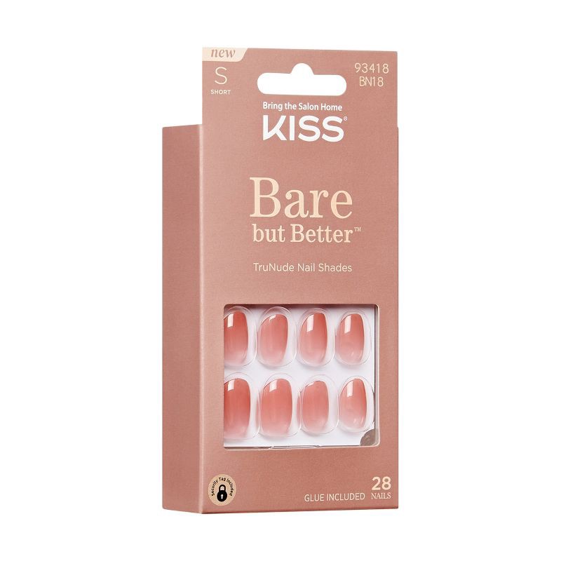 slide 8 of 11, KISS Products Bare-But-Better TruNude Press-On Fake Nails - Short Oval - No More Naps - 28ct, 28 ct