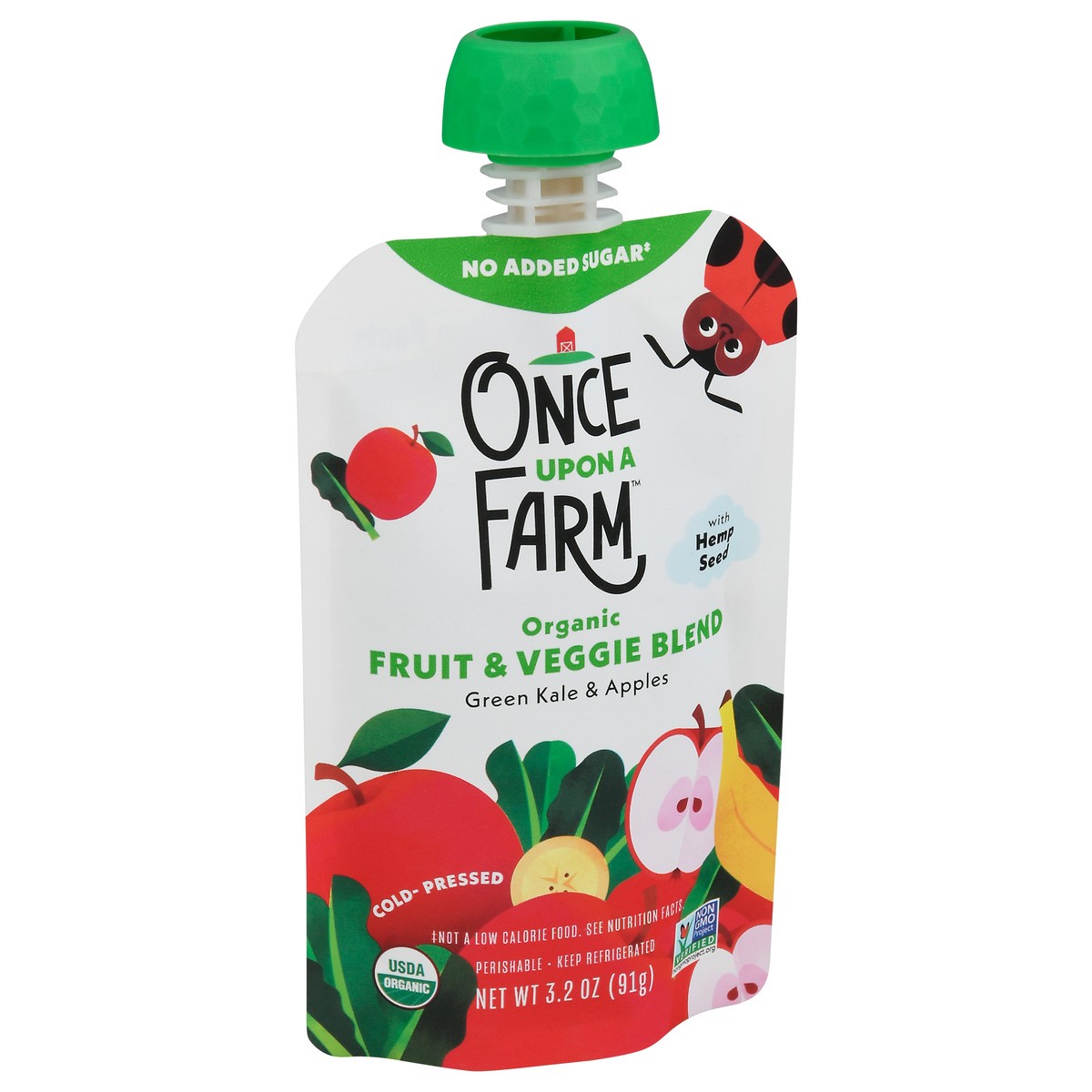 slide 3 of 9, Once Upon a Farm Organic Green Kale & Apples Fruit & Veggie Blend 3.2 oz, 3.2 oz