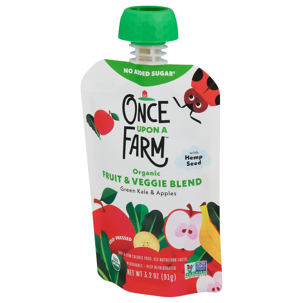 slide 5 of 9, Once Upon a Farm Organic Green Kale & Apples Fruit & Veggie Blend 3.2 oz, 3.2 oz